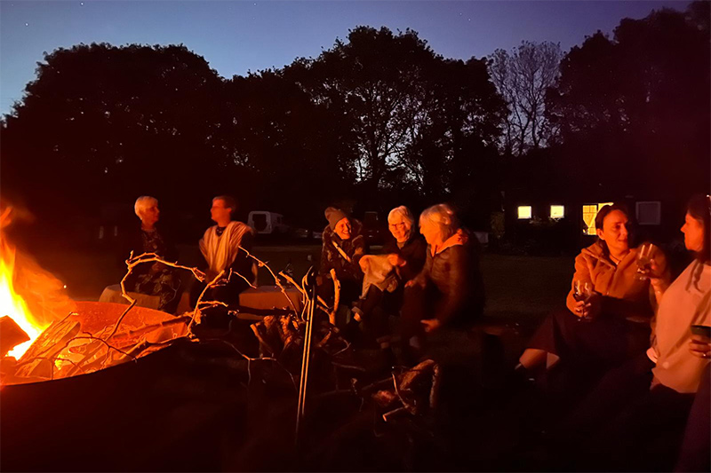 socialising at sauna campsite